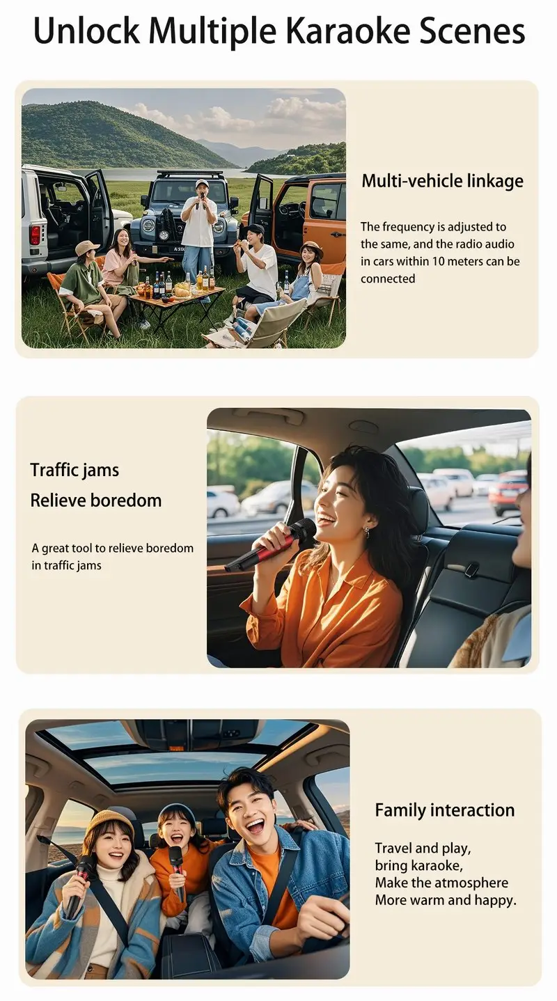 wireless microphone with bluetooth for car FM radio